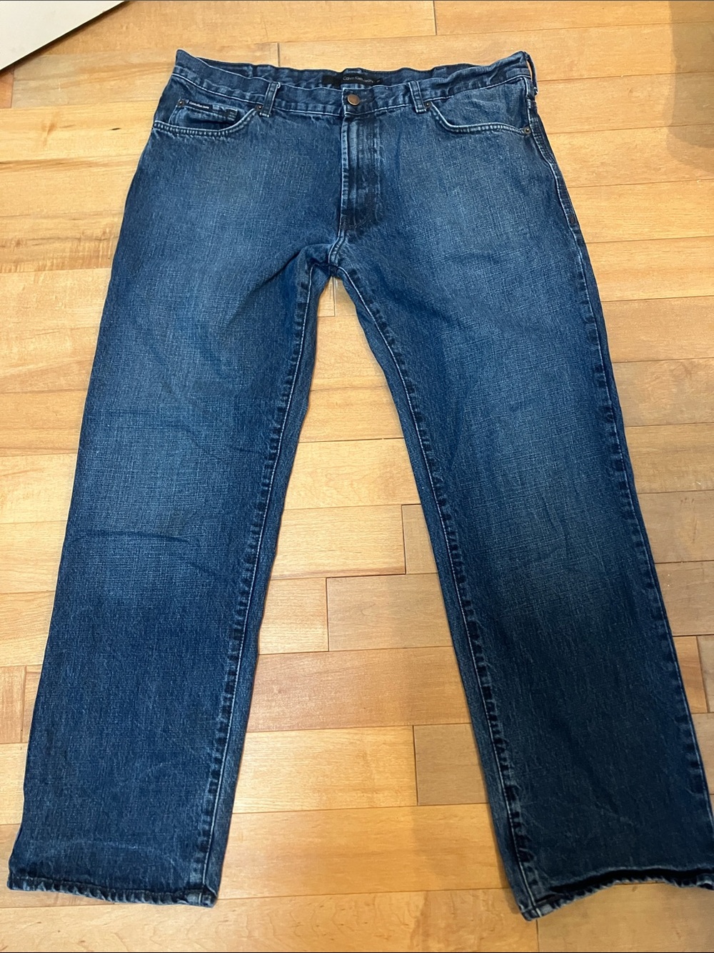 Calvin Klein Jeans Women's Straight Leg Dark Blue Denim